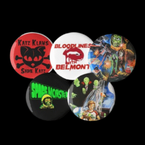 5 Pack of Space Monsters Buttons